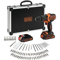 Black+decker BDCHD18BAFC Akku Schlagbohrschrauber 18V 2 Akkus Zubehör 80-tlg. von Black & Decker