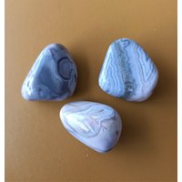 Achat 3Er Set, Trommelsteine Aus Marokko, 3 Handschmeichler, 94 Gramm von BlackForestRockShop