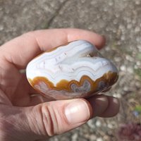 Achat Trommelstein Aus Marokko, Handschmeichler, Getrommelt, 192 Gramm von BlackForestRockShop