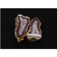 Kompletter Achat, in Zwei Hälften Geschnitten Und Poliert, Achat Aus Ahouli Marokko, 110 Gramm von BlackForestRockShop