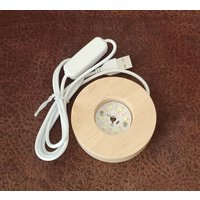 Led Holzsockel, Leuchtsockel Ideal Zum Beleuchten Von Selenitobjekten, Transparenten Edelsteinen Etc von BlackForestRockShop