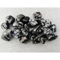 Schneeflocken Obsidian Trommelsteine Aus Usa, Handschmeichler, Größe M, Ab 250 Gramm von BlackForestRockShop