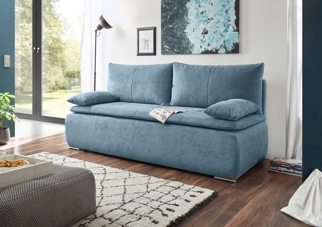 ED EXCITING DESIGN Schlafsofa, Jana Schlafsofa 208x95 cm Sofa Couch Schlafcouch Blau (Denim) von ED EXCITING DESIGN