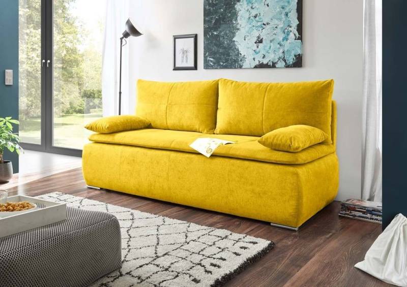 ED EXCITING DESIGN Schlafsofa, Jana Schlafsofa 208x95 cm Sofa Couch Schlafcouch Gelb (Senf) von ED EXCITING DESIGN