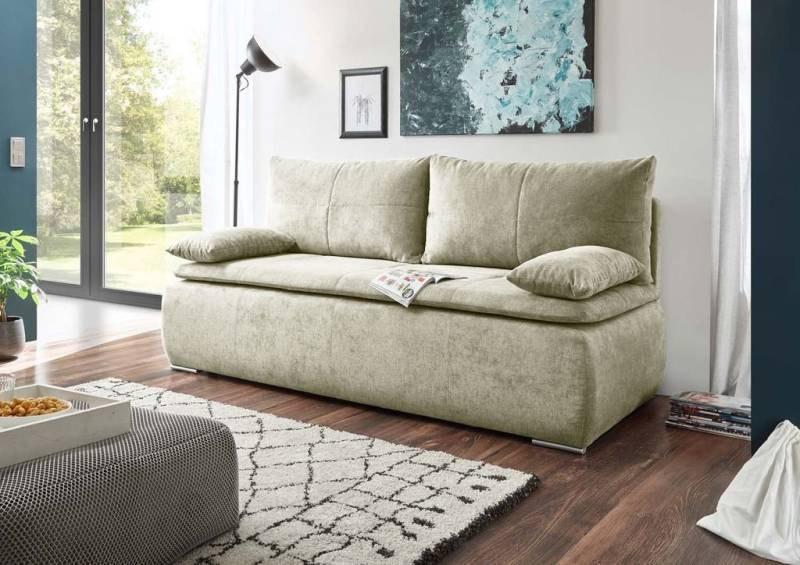 ED EXCITING DESIGN Schlafsofa, Jana Schlafsofa 208x95 cm Sofa Couch Schlafcouch Silber von ED EXCITING DESIGN