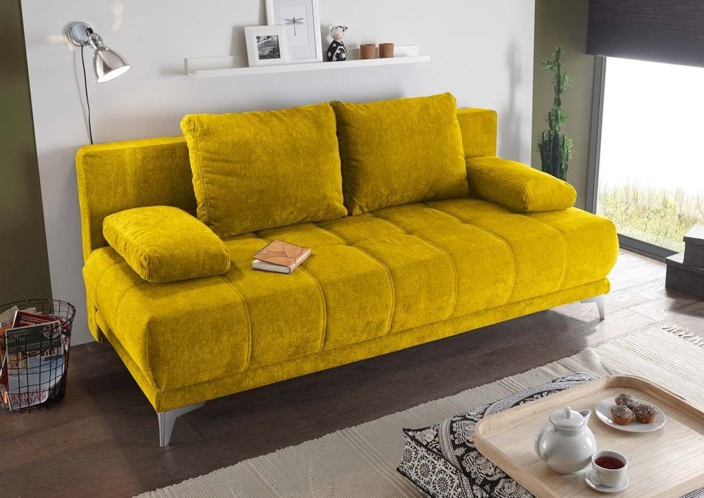 ED EXCITING DESIGN Schlafsofa, Jenny Schlafsofa 203x101 cm Sofa Couch Schlafcouch Gelb (Senf) von ED EXCITING DESIGN