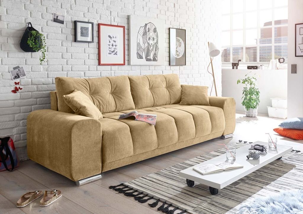 ED EXCITING DESIGN Schlafsofa, Paco Schlafsofa 260x90 cm Sofa Couch Schlafcouch Sand (Beige) von ED EXCITING DESIGN