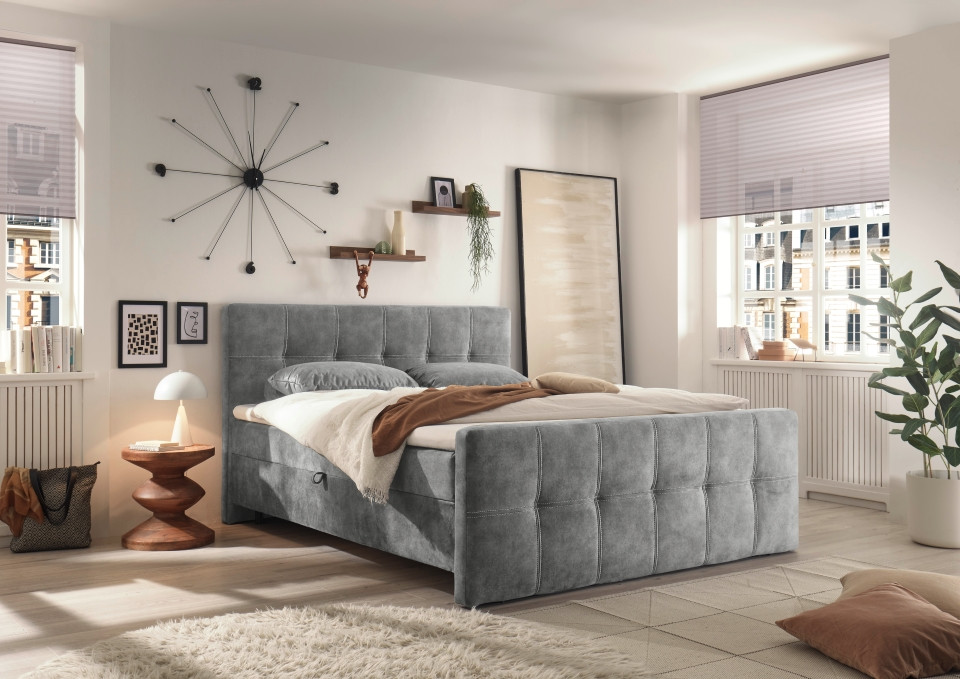 ED Exciting Design Boxbett Valetta 6 - Luxus-Mikrofaser, Tonnentaschenfederkern, HR-30 Topper, Bettkasten - H2 H?rtegrad (bis 120 kg) in verschiedenen Farben erh?ltlich von BlackRedWhite