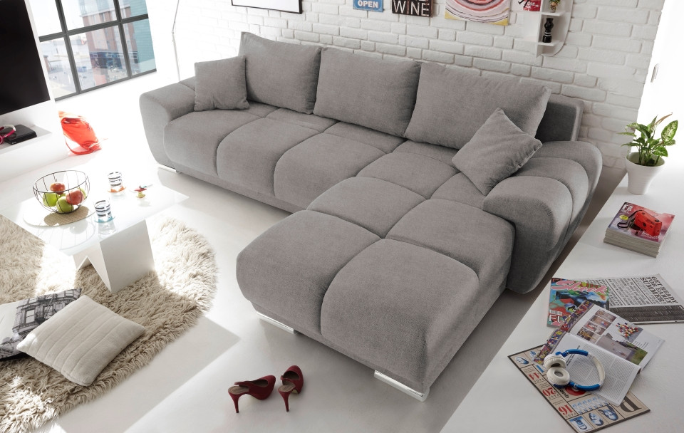 ED Exciting Design Sofa Anton mit Schlaffunktion & Bettkasten in verschiedenen Farben erh?ltlich Bonn Luxus-Webstoff Flachgewebe beidseitig montierbar von BlackRedWhite