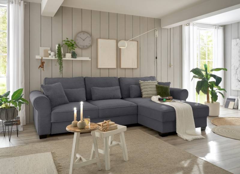 Ed Exciting Design Sofa Angelina: Stilvolles Schlafsofa mit Bettkasten und Nosagfederung in Breitcord ? Flexibel aufstellbar und in 5 Farben erh?ltlich von BlackRedWhite