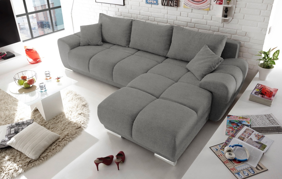 Ed Exciting Design Sofa Anton mit Schlaffunktion & Bettkasten in verschiedenen Farben erh?ltlich Luxus-Webstoff Flachgewebe beidseitig montierbar von BlackRedWhite