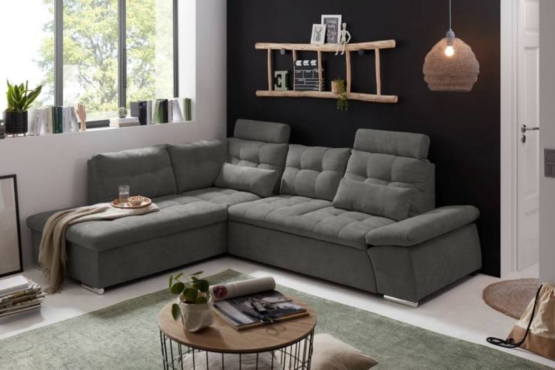 Entdecken Sie zeitlose Eleganz: Das Nalo Schlafsofa von ED Exciting Design mit verstellbaren Armlehnen und Bettkasten von ED Exciting Design