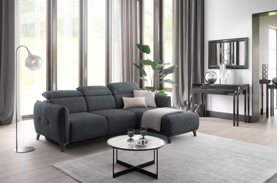 Sofa Belmont von Ed Exciting Design mit variabler Sitzgelegenheit in zwei verschiedenen Farben Silver,Anthrazit, Material Flachgewebe von BlackRedWhite