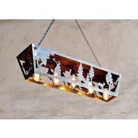 Rustikale Deckenleuchte. Wildtier Pendelleuchte. Fünfflammige Rustikale Leuchte. Lichter Nach Kundenwunsch von BlackSeaLighting