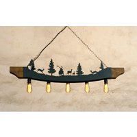 Rustikale Fünf Lichter Leuchte - Cabin Chandelier Deckenleuchten Beleuchtung Custom von BlackSeaLighting