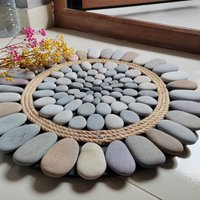 Blumenufer Steinmatte, Erdung, Steinteppich Pebble Rug, 60 cm von BlackSeaLovePebbles