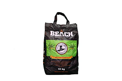 10 Kg Beach Kokos Grill Briketts von BlackSellig reine Kokosnussschalen Grillkohle - perfekte Profiqualität von BlackSellig