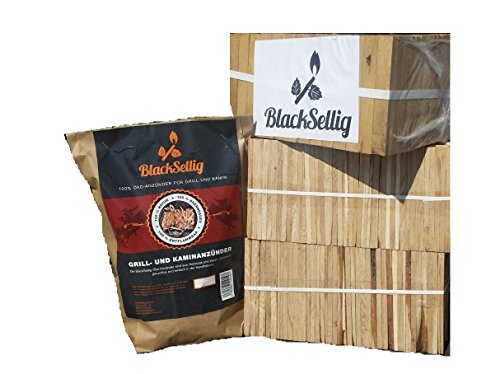 BlackSellig 24 Kg Anfeuerholz perfekt trocken und sauber + 50 Stück natürliche Anzünder von BlackSellig