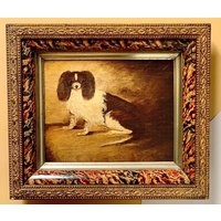 Vintage Gerahmtes Cavalier King Charles Spaniel Hundeporträt Von Mary Beth Baxter von BlackSolar