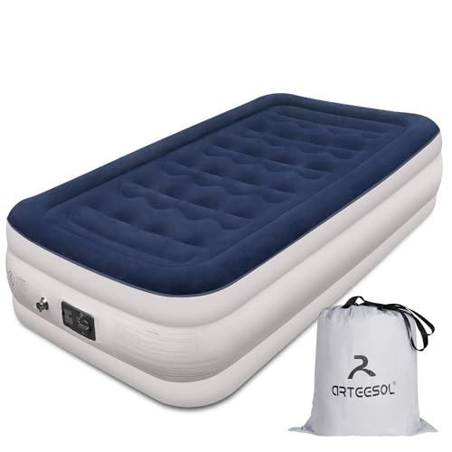 Blackace arteesol Luftmatratze Gästebett Selbstaufblasend - Luftmatratze 1 Person Gästebett Doppel Aufblasbare Doppelmatratze mit Eingebauter Elektrischer Pumpe von Blackace arteesol