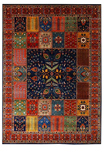 Ashlyn Multi Gabbeh Muster 170 x 240 cm Traditionelles handgeknüpftes modernes Design Teppich & Teppich von Blackamoor Rugs