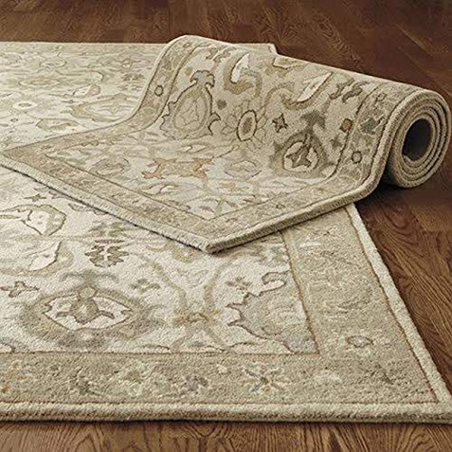 Colbert Teppich, traditioneller persischer Stil, handgefertigt, getuftet, 100 % Wolle, Wolle, beige, 250x300 cm - 8x10 ft von Blackamoor Rugs