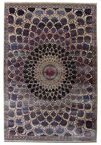 Blackamoor Rugs Isfahan Nain Design 170 x 240 cm Wolle & Bambus Seide handgeknüpft Teppich von Blackamoor Rugs