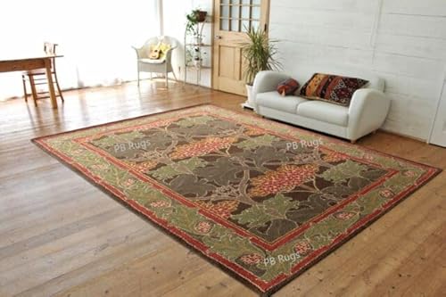 Espaldor Traditioneller orientalischer alter Stil, handgefertigt, getuftet, 100 % Wolle, 270 x 360 cm, Grün von Blackamoor Rugs