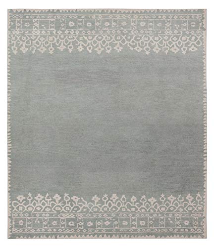 Greco Teppich, Porzellan, handgefertigt, getuftet, 100 % Wolle, 250 x 300 cm, Blau von Blackamoor Rugs