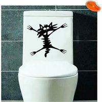 Aufkleber Abdeckung Wasser Katze Spritzte Tablette Wc Pvc Rabatt Skizzenhafte Toilette Sanitary Abgeschnitten 1 Stück von Blackbitstore
