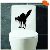 Aufkleber Bettbezug Katze Schwarz Tablette Wc Pvc Rabatt Toilette Sanitary Abdeckung Abgeschnitten 1 Stück von Blackbitstore
