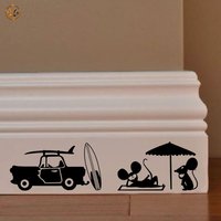 Vehesi Wandmalereien Familie Topini Surf Auto Strand Pvc Schwarz Diskontiert 1 Kit Verschiedene Stücke Maßnahmen cm 8 X 30 Wandaufkleber Maus Insel von Blackbitstore