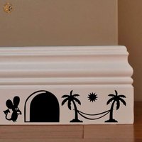 Wandaufkleber Familia Topini Entspannen Auf Der Hängematte Pvc Schwarz Diskontiert 1 Kit Verschiedene Stücke Maßnahmen cm 8 X 30 Maus Familie von Blackbitstore
