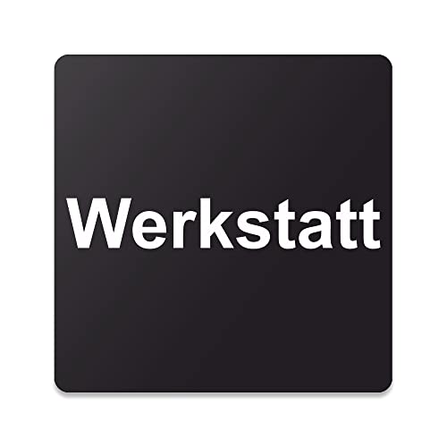 Blacked LaserTEC Leitsysteme - Acryl Schild - Eckig 12 x 12 cm - Selbstklebend - Schwarz Matt - UV beständig - Für Innen und Außen (Werkstatt) von Blacked LaserTEC