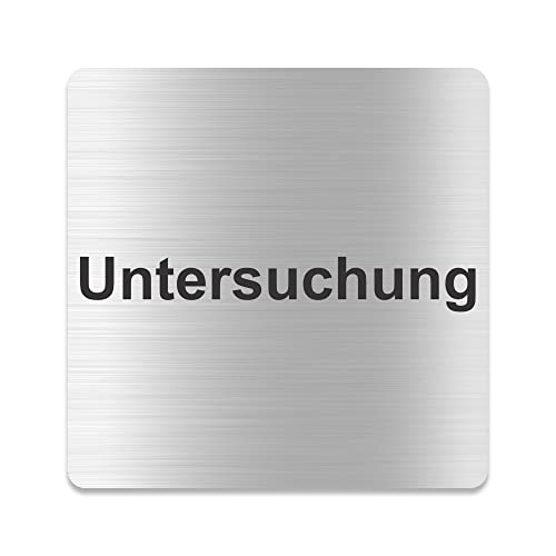 Blacked LaserTEC Leitsysteme - Acryl Schild - Eckig 12 x 12 cm - Selbstklebend - Silber gebürstet - Metall-Optik - UV beständig - Für Innen und Außen (Untersuchung) von Blacked LaserTEC