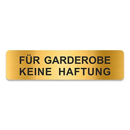 Blacked LaserTEC Leitsysteme - Acryl Schild - Eckig 4 x 16 cm - Selbstklebend - Gold gebürstet - Metall-Optik - UV beständig - Für Innen und Außen (Für Garderobe keine Haftung) von Blacked LaserTEC