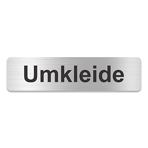 Blacked LaserTEC Leitsysteme - Acryl Schild - Eckig 4 x 16 cm - Selbstklebend - Silber gebürstet - Metall-Optik - UV beständig - Für Innen und Außen (Umkleide) von Blacked LaserTEC