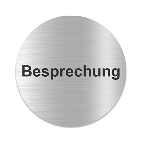 Blacked LaserTEC Leitsysteme - Acryl Schild - Rund 10 cm Durchmesser - Selbstklebend - Silber gebürstet - Metall-Optik - UV beständig - Für Innen und Außen (Besprechung) von Blacked LaserTEC