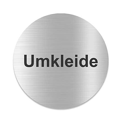 Blacked LaserTEC Leitsysteme - Acryl Schild - Rund 10 cm Durchmesser - Selbstklebend - Silber gebürstet - Metall-Optik - UV beständig - Für Innen und Außen (Umkleide) von Blacked LaserTEC