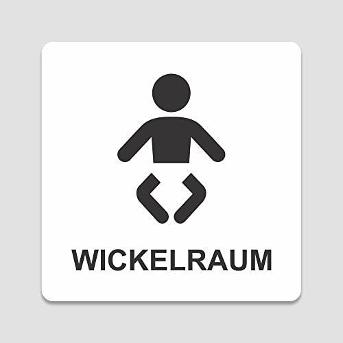 PVC Aufkleber Schild - Eckig 12 x 12 cm - Selbstklebend - Weiß - UV beständig - Für Innen und Außen (Wickelraum + Grafik) von Blacked LaserTEC