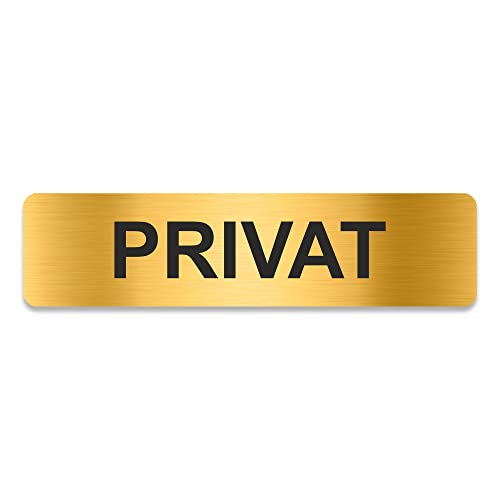 PVC Aufkleber Schild - Eckig 4 x 16 cm - Selbstklebend - Gold gebürstet - Metall-Optik - UV beständig - Für Innen und Außen (Privat) von Blacked LaserTEC