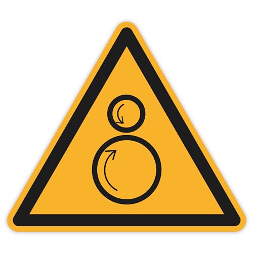 Schild Warnzeichen 50mm - DIN EN ISO 7010 - ASR A1.3 - Für Innen und Aussen - 5cm - PVC Aufkleber - selbstklebend (1, W025 Warnung vor gegenläufigen Rollen) von Blacked LaserTEC