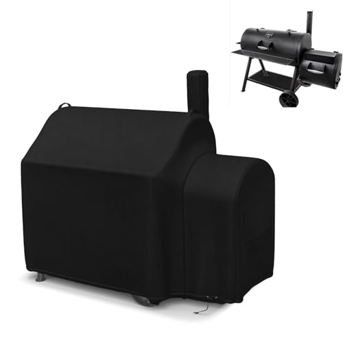 Grillabdeckung für Oklahoma Joe's Longhorn Reverse Flow Smoker, 600D Heavy Duty Wasserdicht UV-beständige Longhorn Abdeckung Outdoor Grill Zubehör von Blackhoso