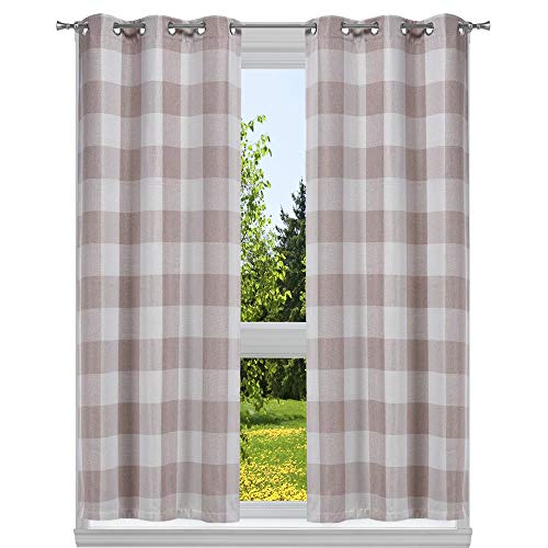 Blackout 365 Fenstervorhang-Set, Gingham-Muster, kariert, Blush, 37x96 von Blackout 365