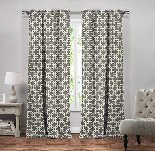 Blackout 365 Kristin Geometric Blackout Curtain, 37x84 (2 Pieces), Grey von Blackout 365