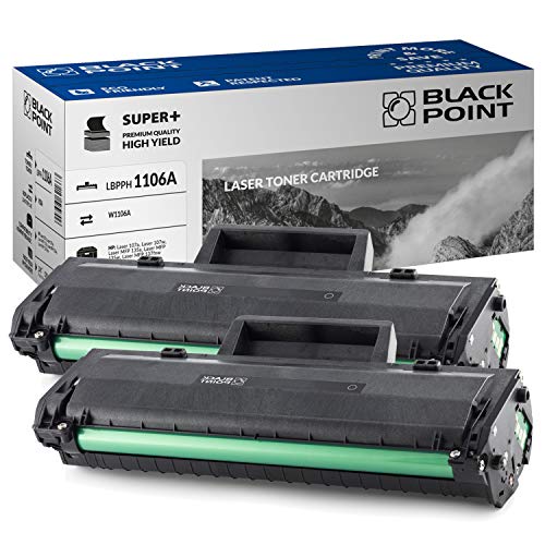 BLACK POINT Toner 2 St. Kompatibel zu HP 106A W1106A - 25% mehr Effizienz für HP: Laser 107A, Laser 107W, Laser 107R, Laser MFP 135A Laser MFP 135W Laser MFP 135R Laser MFP 137FNW von BLACK POINT