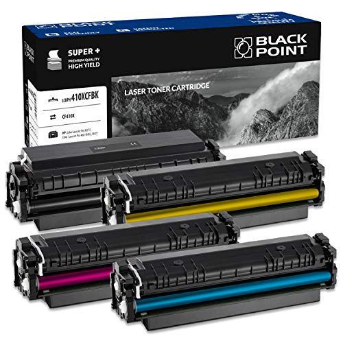 BLACK POINT Toner 4er Set Kompatibel zu HP 410X CF410X CF411X CF412X CF413X für HP Color Laserjet Pro M377dw; Pro 400: M477fdn, M477fdw, M477fnw, M452dn, M452nw von BLACK POINT