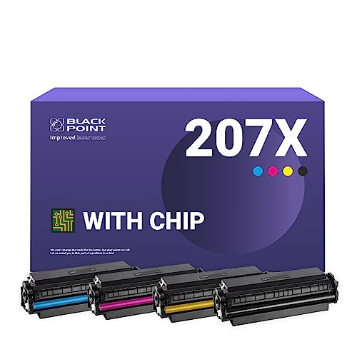 BLACK POINT [MIT CHIP Toner Kompatibel für HP 207X HP 207A W2210X W2210A W2211X W2211A W2212X W2213X zu HP Color Laserjet Pro MFP M283fdw HP Color Laserjet Pro MFP M282nw MFP M283fdn M255dw M255nw von BLACK POINT