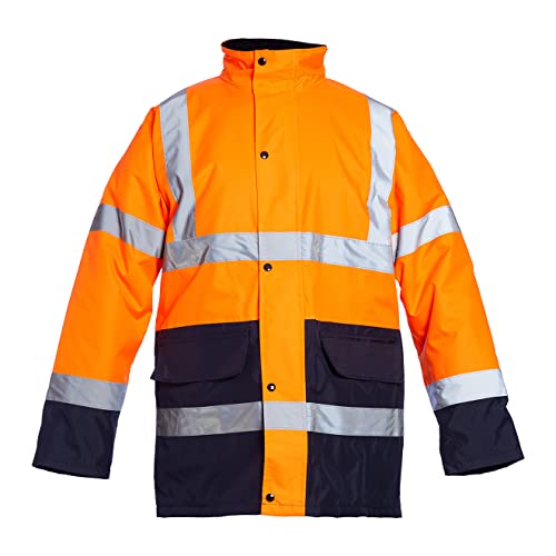 Blackrock Warnschutz Wasserdichte Arbeitsjacke Warnjacke Winter-Verkehrsjacke, Für Männer & Frauen, Orange Jacke, Mantel, Utility & Sicherheit, High Viz, Bauarbeiten, EN 20471 Klasse 3, EN343 3:1 von Blackrock