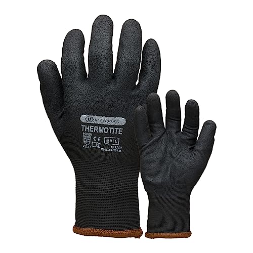 Blackrock Thermal Work Gloves, Thermotite, Heavy Duty Isolierte Handschuhe, Fleece Gefüttert, Sandy Nitrile Wasserdicht, Gefrierarbeit, Winter, Warm, Schwarz Arbeiten, Männer Frauen Unisex von Blackrock